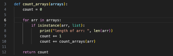 count_arrays function