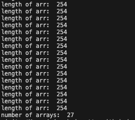 output of count_arrays fn